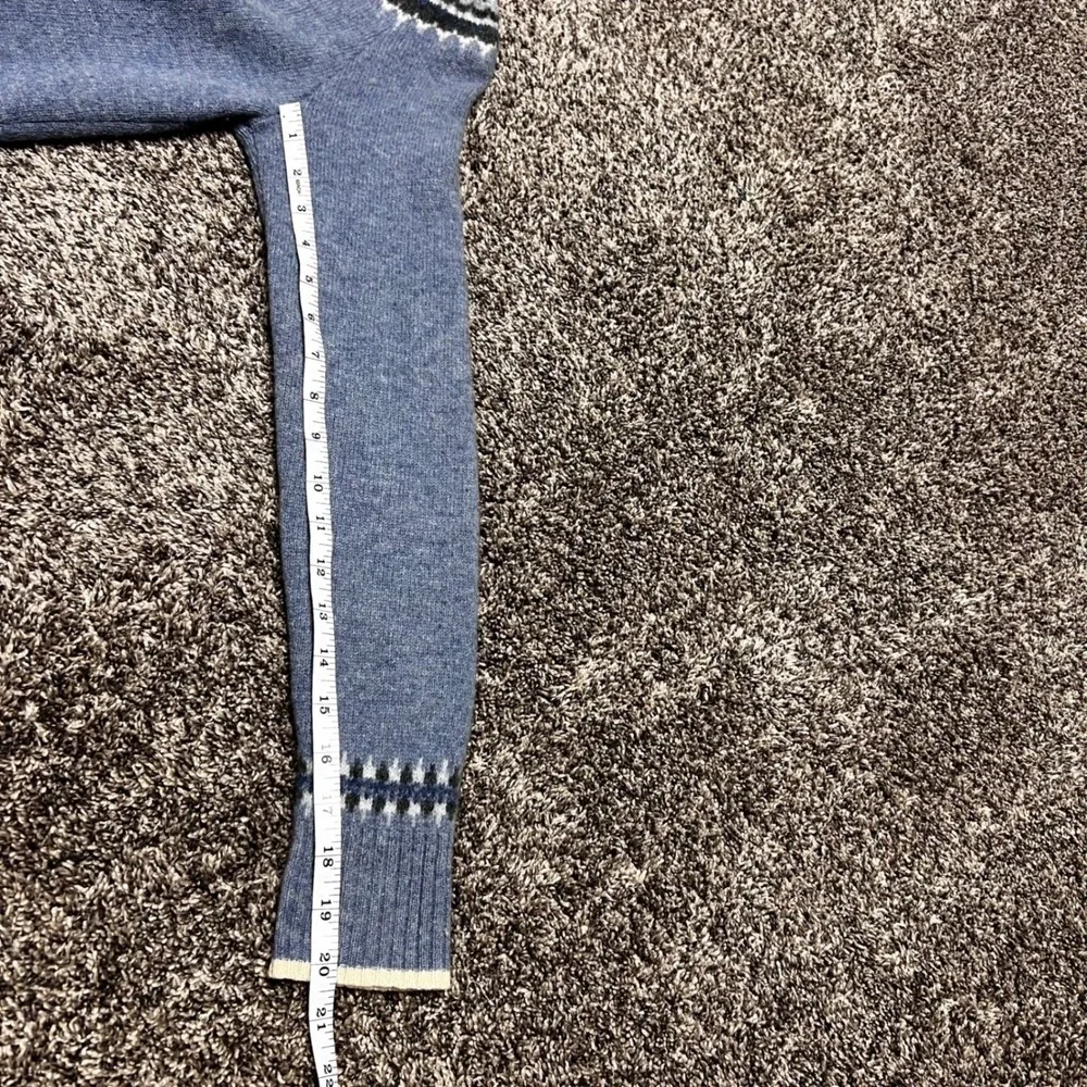 Eddie Bauer 100% Lambswool Fair Isle Nordic Zip Cardigan Sweater M Vintage‎